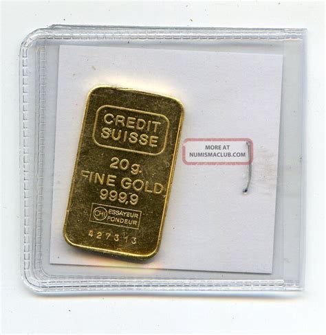 Credit Suisse 20 Gram Gold 9999 Bullion Bar