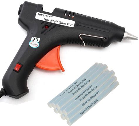 Upkaran 100w Professional Hot Melt Electronic Glue Gun Combo Kit 100 Watt With 9 Glue Sticks For
