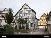 Germany, Baden-Wuerttemberg, Waiblingen, timbered house peaceful Stock ...