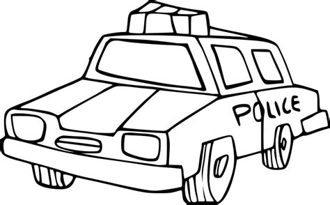 Coloriage coeur à imprimer : Coloriage voiture de police à imprimer