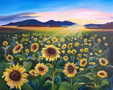 Sunflower Field Painting By Vanda Bleavins Fine Art America