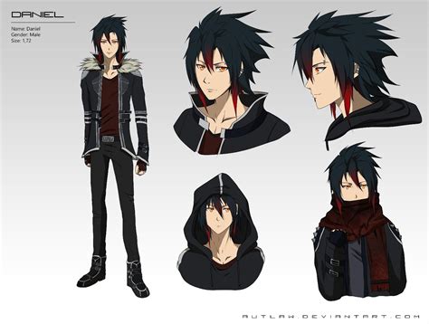 Daniel Model Sheet Human Anime Characters Male Anime Character