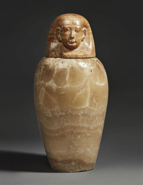 An Egyptian Alabaster Canopic Jar 26th Dynasty 664 525 Bc Of