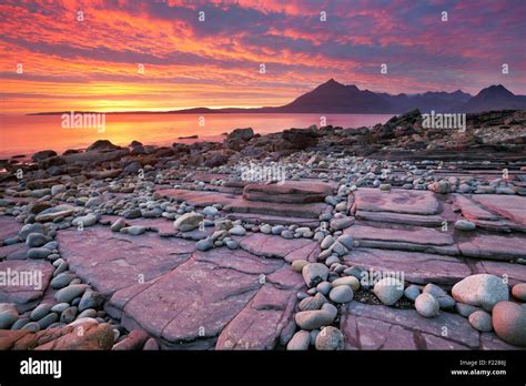 The Beach Of Elgol On The Isle Of Skye Scotland With The Cuillins In