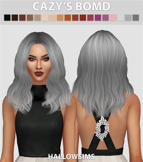 Sims 4 Hairs ~ Hallow Sims Cazy S Bomd Hair Retextured