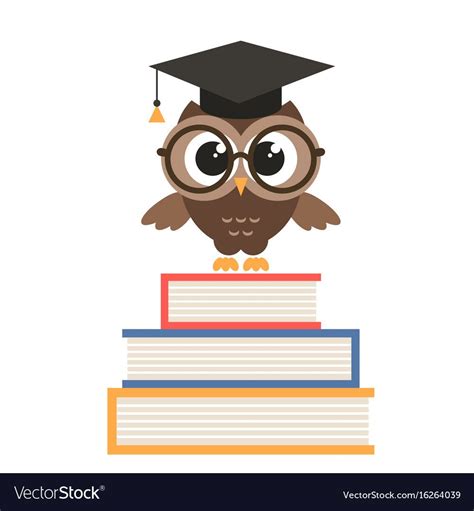 Cute Owl With Graduation Cap And Books Download A Free Preview Or High