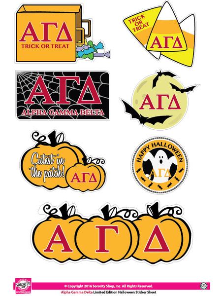 Alpha Gamma Delta Halloween Stickers Sororityshop