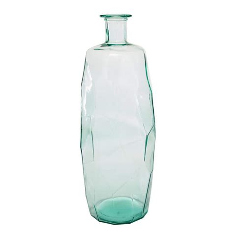 Litton Lane Clear Spanish Recycled Glass Decorative Vase 18264 The Home Depot