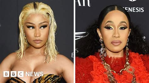 cardi b and nicki minaj feud turns physical at new york party bbc news