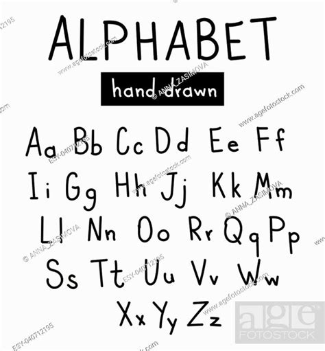 Hand Drawn Alphabet Handwritten Font Brush Style Modern Calligraphy