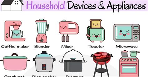 This is an online excersice that is very helpful to evaluate the use of electrical appiances. Household Appliances: Useful Home Appliances List With ...