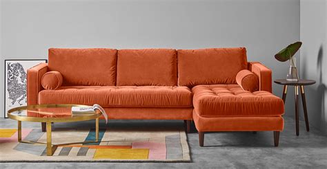 Sectional Sofa Orange Velour Verner Panton Cloverleaf In For Sale At 1stdibs