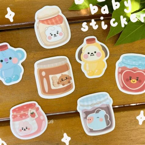 Baby Bt21 Deco Stickersjelly Candy Bts Clear Stickers Etsy
