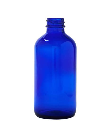 8oz 28 400 Cobalt Blue Glass Boston Round Bottle Paramount Global