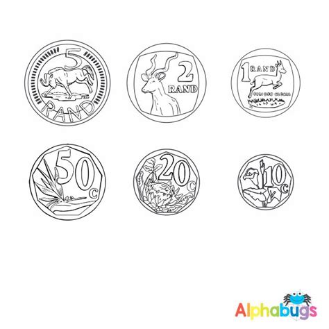 Stamp Set South African Coins Alphabugs