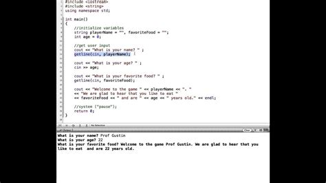 C++ Extraction Operator, getline and cin.ignore() - YouTube