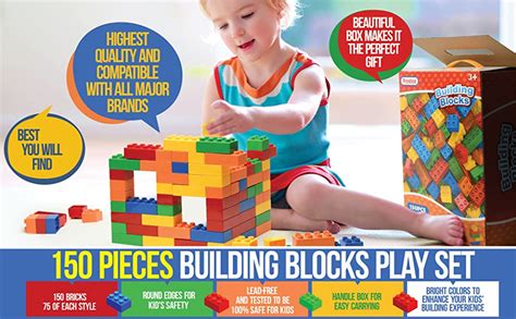 Prextex 150 Pieces Classic Big Building Bricks Mega Blocks Large Toy