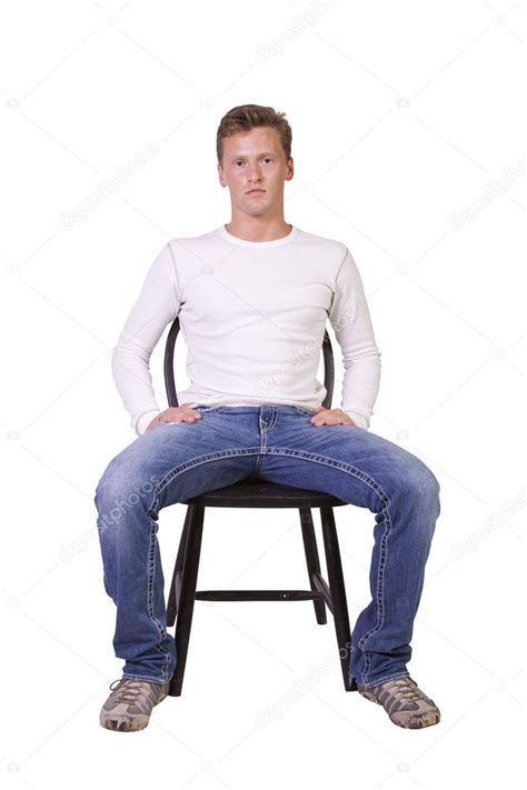 White Man Sitting On Chair Relaxed Stock Photo By ©mdilsiz 5163946