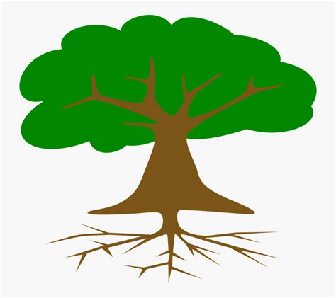 Tree Roots Leaves Cross Arbol Con Raices Dibujo Free