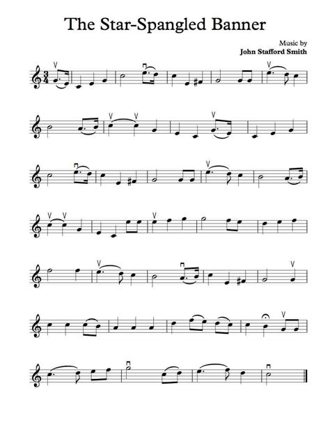 American National Anthem Violin Sheet Music