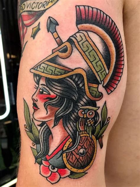 Traditional Athena Tattoo By Nick Barnett At Victory Tattoo In