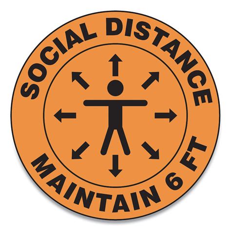 Accuform Slip Gard Social Distance Floor Signs 17 Circle Social
