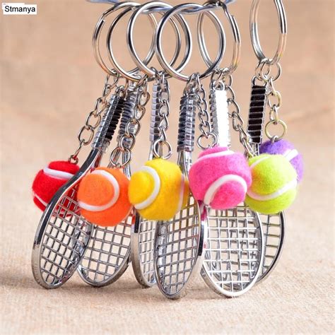 Tennis Racket Keychain Cute Sport Mini Keychain Car 6 Color Pendant