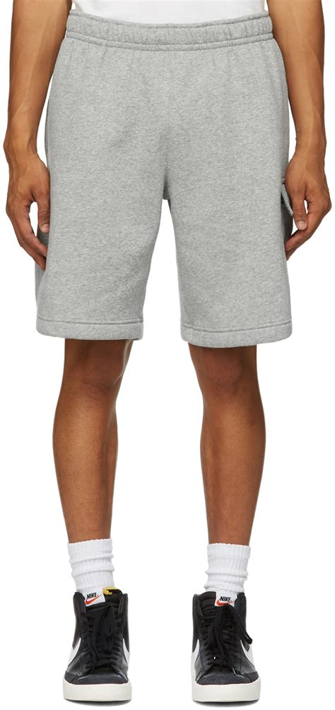 Nike Grey Fleece Sportswear Club Cargo Shorts Ssense