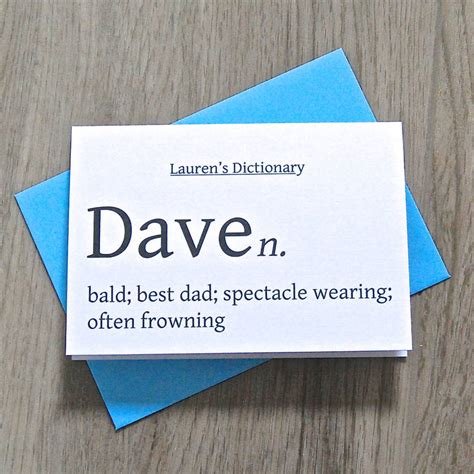 Personalised Dictionary Definition Card By Ruby Wren Designs ...
