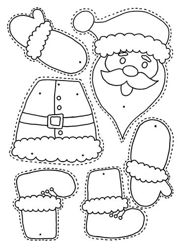 Christmas Colour Cut Pin And Play 6 Designs Precoloured And Blank B33