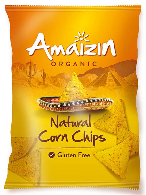 Whole grain corn tortilla chips. Natural Corn Chips, Gluten-Free 150g (Amaizin ...