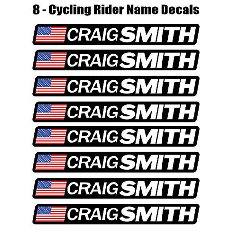 8 Piece Custom Bicycle Frame Name Usa Decal Sticker Set Road Bike