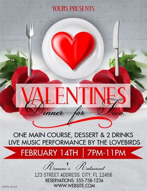 Valentines Event Flyer Valentine Restaurant Food Design Ads Creative
