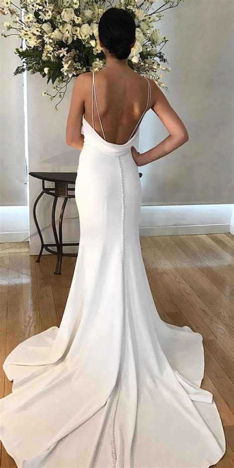 2020 Best Beautiful Lace Bodycon Wedding Dress Backless Wedding Dress Backless Wedding