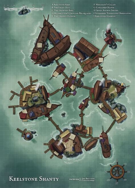 Keelstone Shanty Pirate Port 35x49 Battlemaps Fantasy City Map