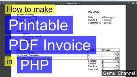 How To Make Printable Pdf Invoices In Php Php Fpdf Tutorial 1