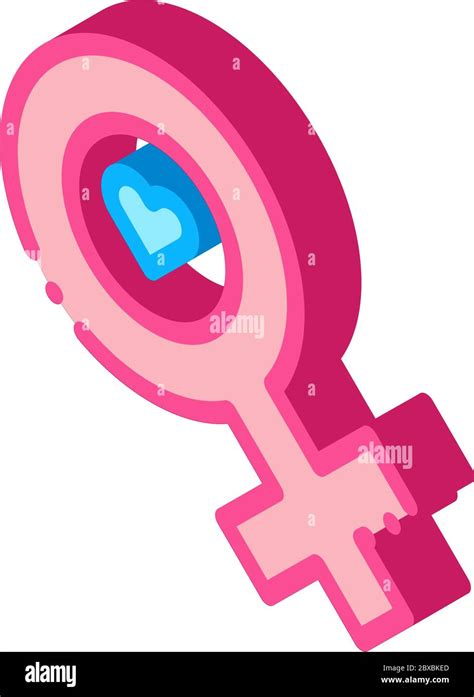 Female Mark Heart Isometric Icon Vector Illustration Stock Vector Image And Art Alamy