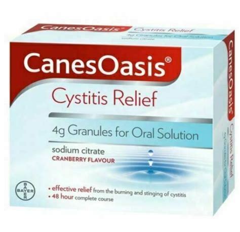 Canesten Canesoasis Cystitis Relief For Urine Infection 6 Sachets Pack