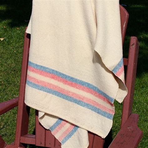 Antique Wool Blanket Vintage Handwoven Homespun Canadian White Etsy