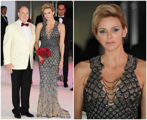 Princess Charlene Of Monaco In Atelier Versace 70th Monaco Red Cross Ball Gala