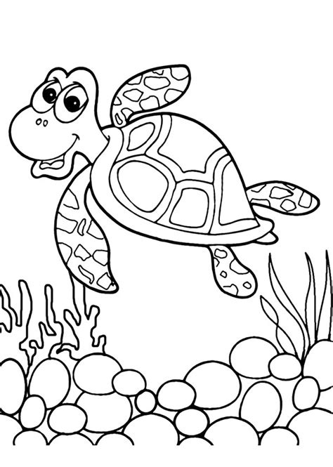 Ocean Animals Turtle Coloring Pages Print Color Craft