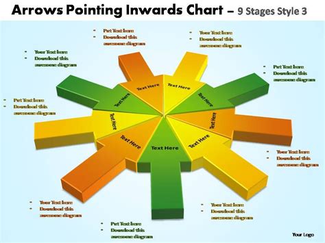 Arrows Pointing Inwards Chart 8 Stages Editable Power