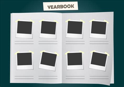 Album Yearbook Vector Template Yearbook Pages Yearbook Template