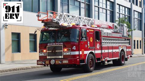 Boston Fire Truck Responding Ladder 4 Youtube