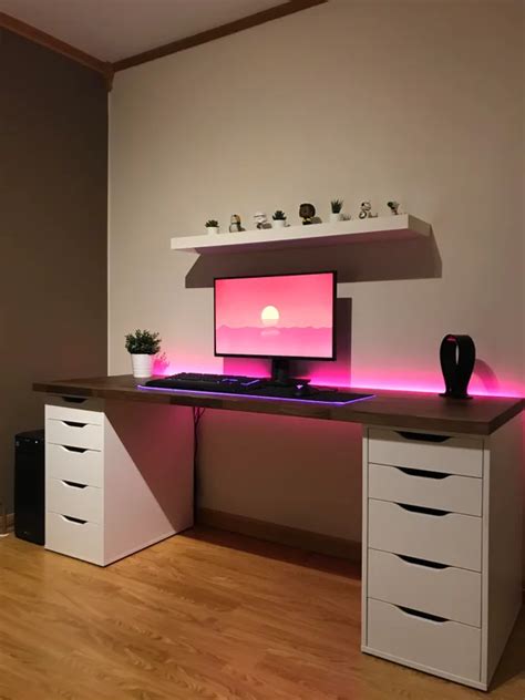 Finally Finished My Ikea Desk Setup What Do You Guys Think