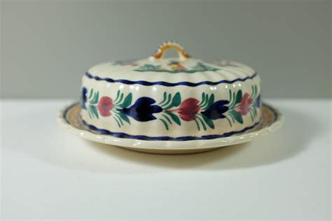 Quimper Ceramic Covered Cheese Dish Mid Century Made In France Etsy