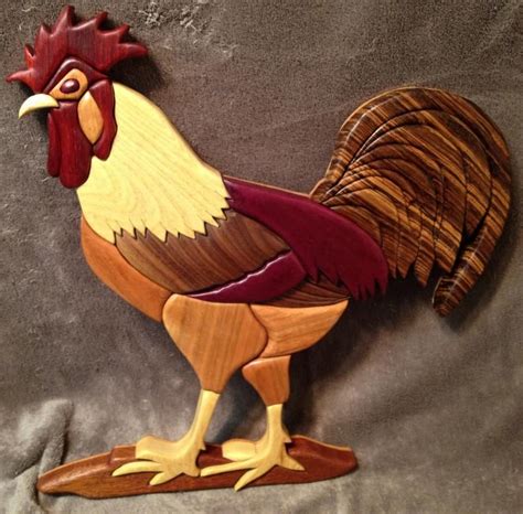 Intarsia Rooster Intarsia Woodworking Woodworking Chair Woodworking