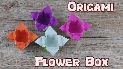 Origami Flower Box How To Make An Easy Flower Box Paper Tutorial