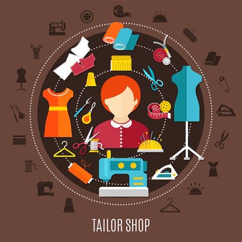 Free Vector Tailor Shop And Sewing Concept