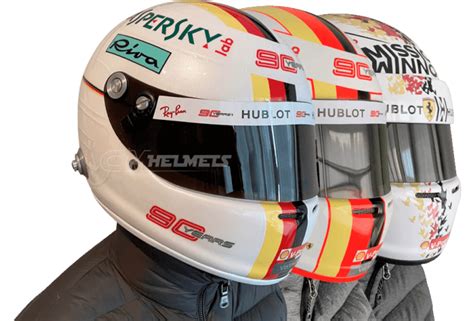 On the top of the helmet are the three stripes he normally sports but, instead of the german flag, they are all shades of pink in a nod to team. SEBASTIAN VETTEL F1 Replica Helmets 2021 | CM Helmets